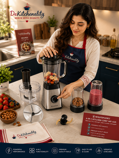Westpoint 4-in-1 Kitchen Chef WF-445 – Blender Dry Wet Grinder Chopper