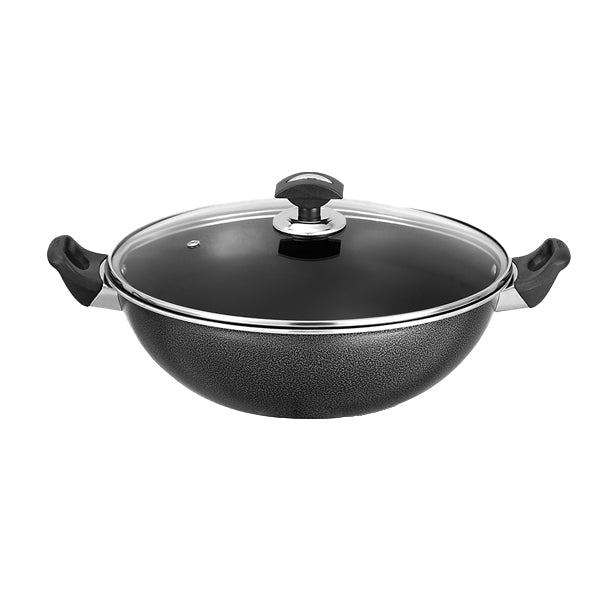 Non-Stick Cooking Wok- Glass Lid