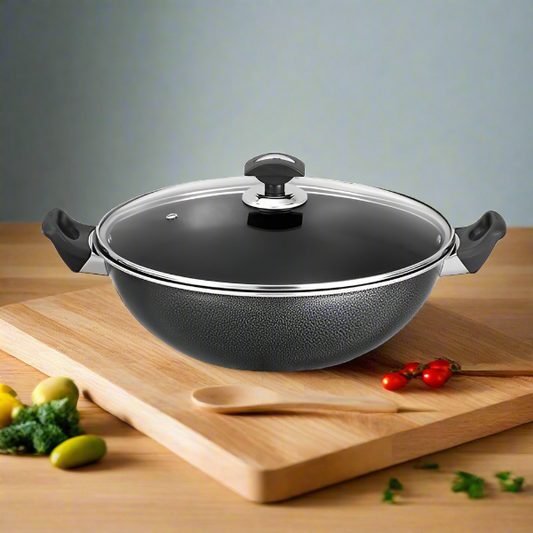 Non-Stick Cooking Wok- Glass Lid