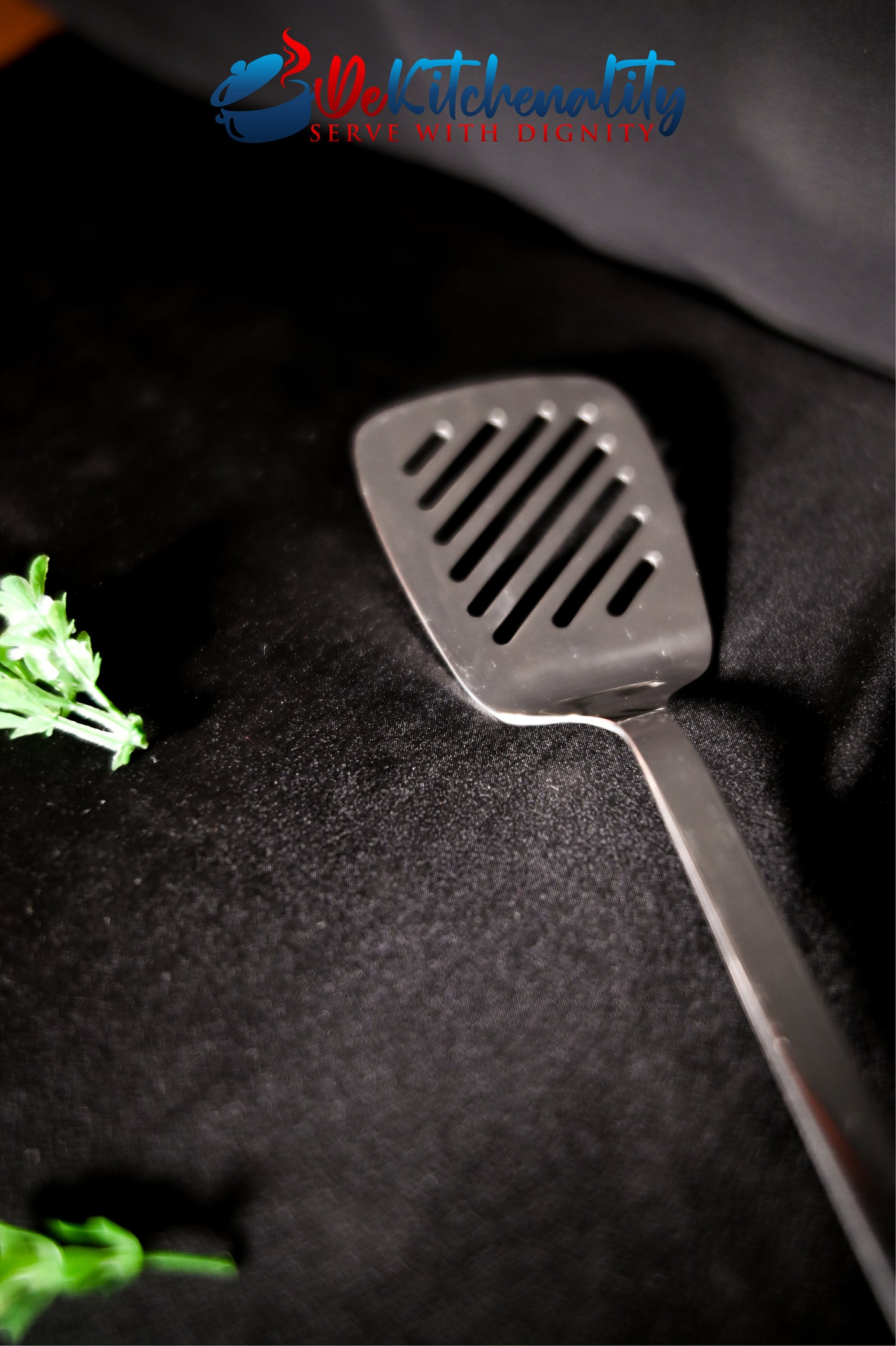 4-Piece Stainless Steel Cooking Spoon Set – Black Handle Durable Kitchen Set