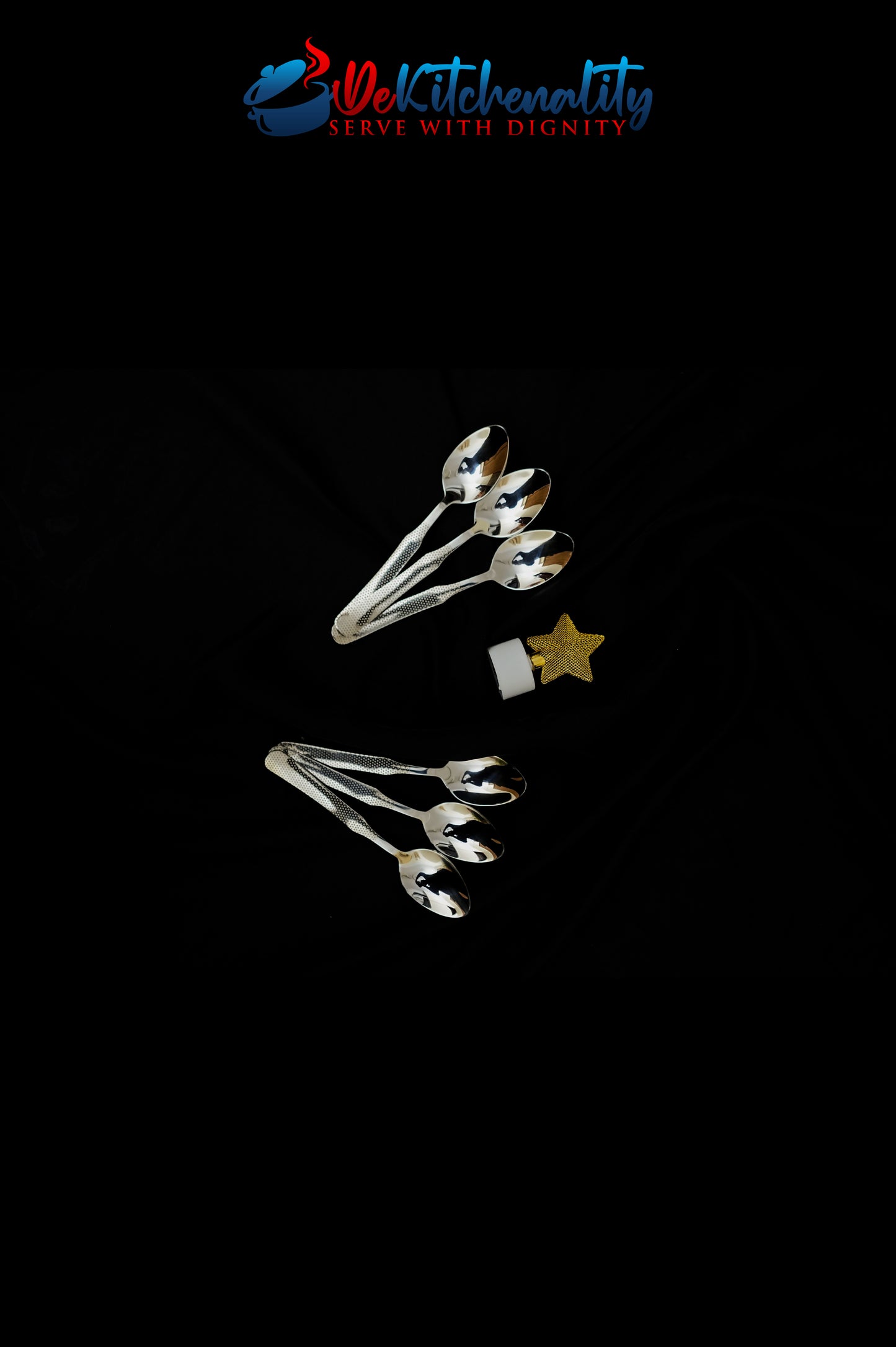 31-Piece Stainless Steel Cutlery Set with Stand – Laser Printed Serves 6
