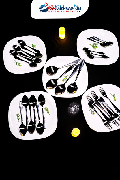 Stainless Steel Cutlery Set Heavy Gauge Mirror Polish – Dekitchenality Pakistan