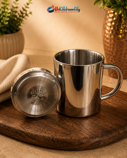 Silver Stainless Steel Double Wall Mug 220ml 300ml 400ml BPA Free Food Grade Pakistan COD