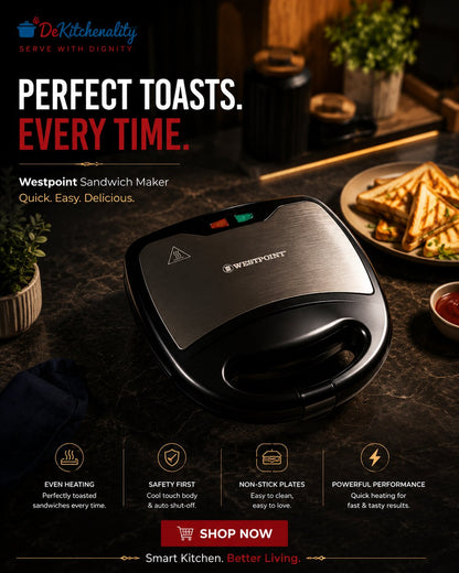 Westpoint Sandwich Toaster 3-in-1 WF-6193 – Waffle Maker & Grill Non-Stick
