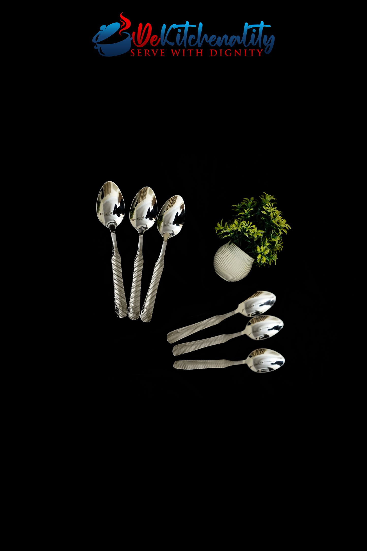 31-Piece Stainless Steel Cutlery Set with Stand – Laser Printed Serves 6