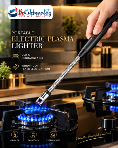 Dekitchenality portable electric plasma lighter, USB Type-C rechargeable, flameless and windproof