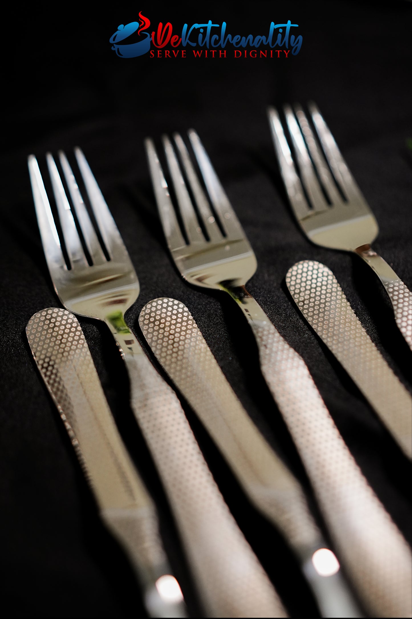 31-Piece Stainless Steel Cutlery Set with Stand – Laser Printed Serves 6