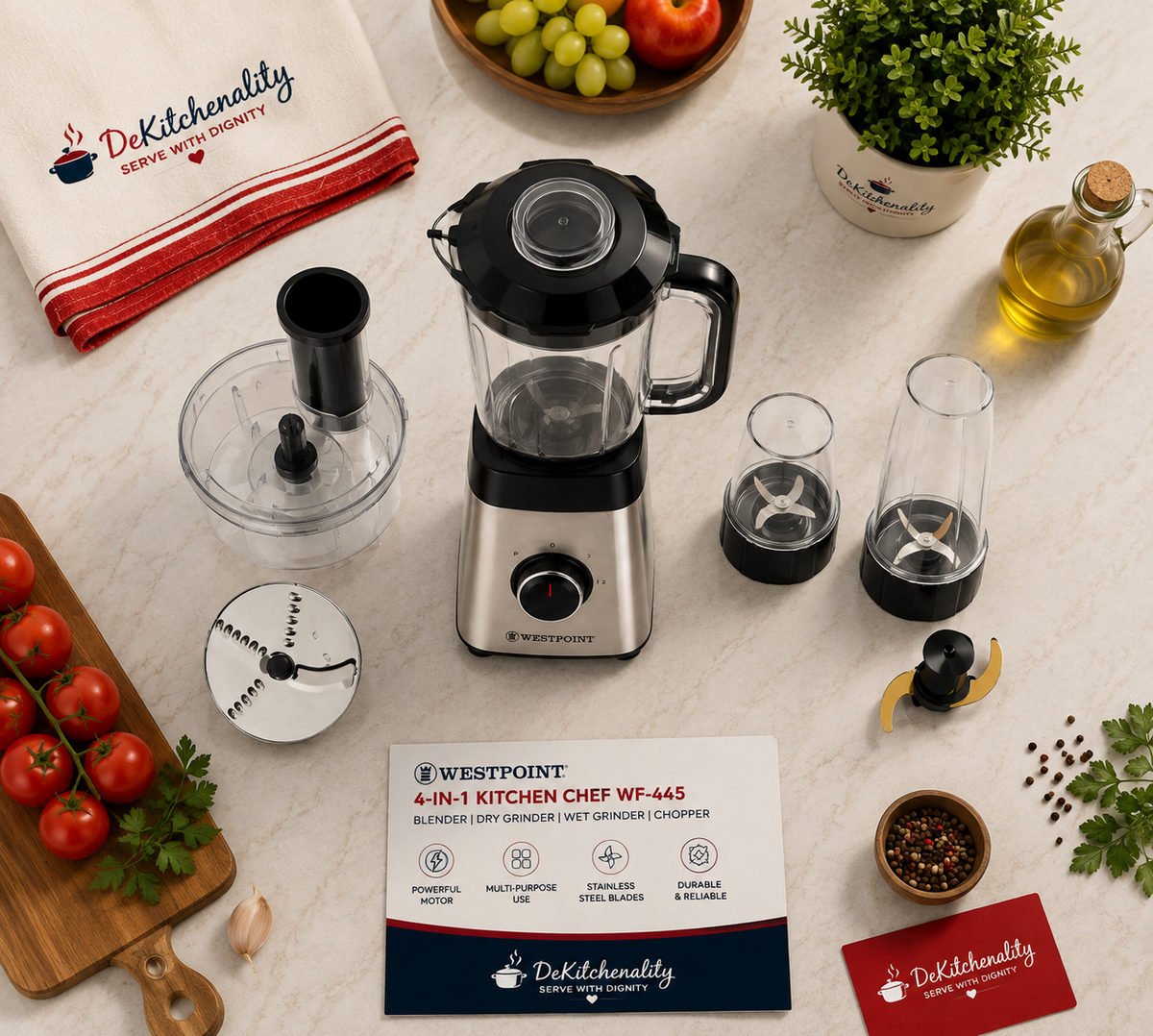 Westpoint 4-in-1 Kitchen Chef WF-445 – Blender Dry Wet Grinder Chopper
