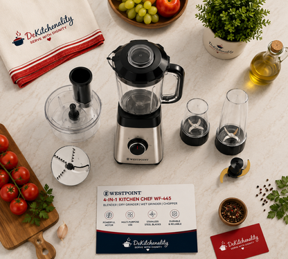 Westpoint 4-in-1 Kitchen Chef WF-445 – Blender Dry Wet Grinder Chopper