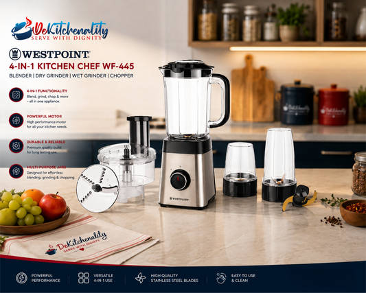 Westpoint 4-in-1 Kitchen Chef WF-445 – Blender Dry Wet Grinder Chopper