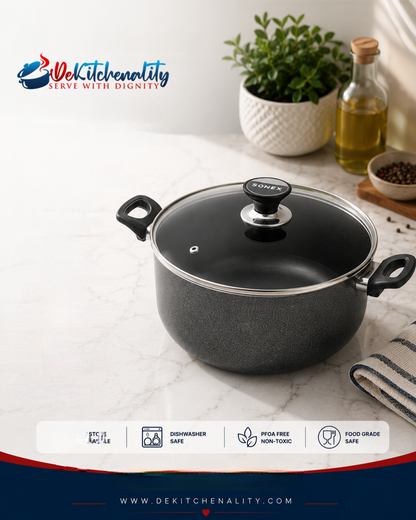 Sonex Classic Non-Stick Casserole – Durable Glass Lid 20cm to 28cm