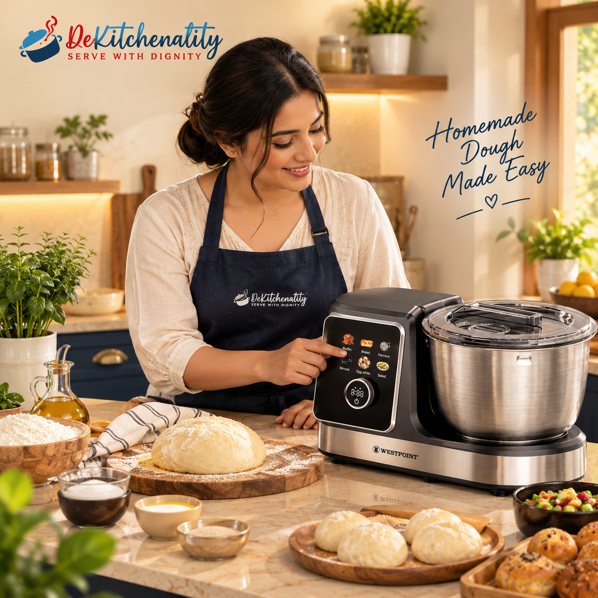 Westpoint WF-3618 Dough Maker 5 Litre Stainless Steel Bowl with Touch Control Panel