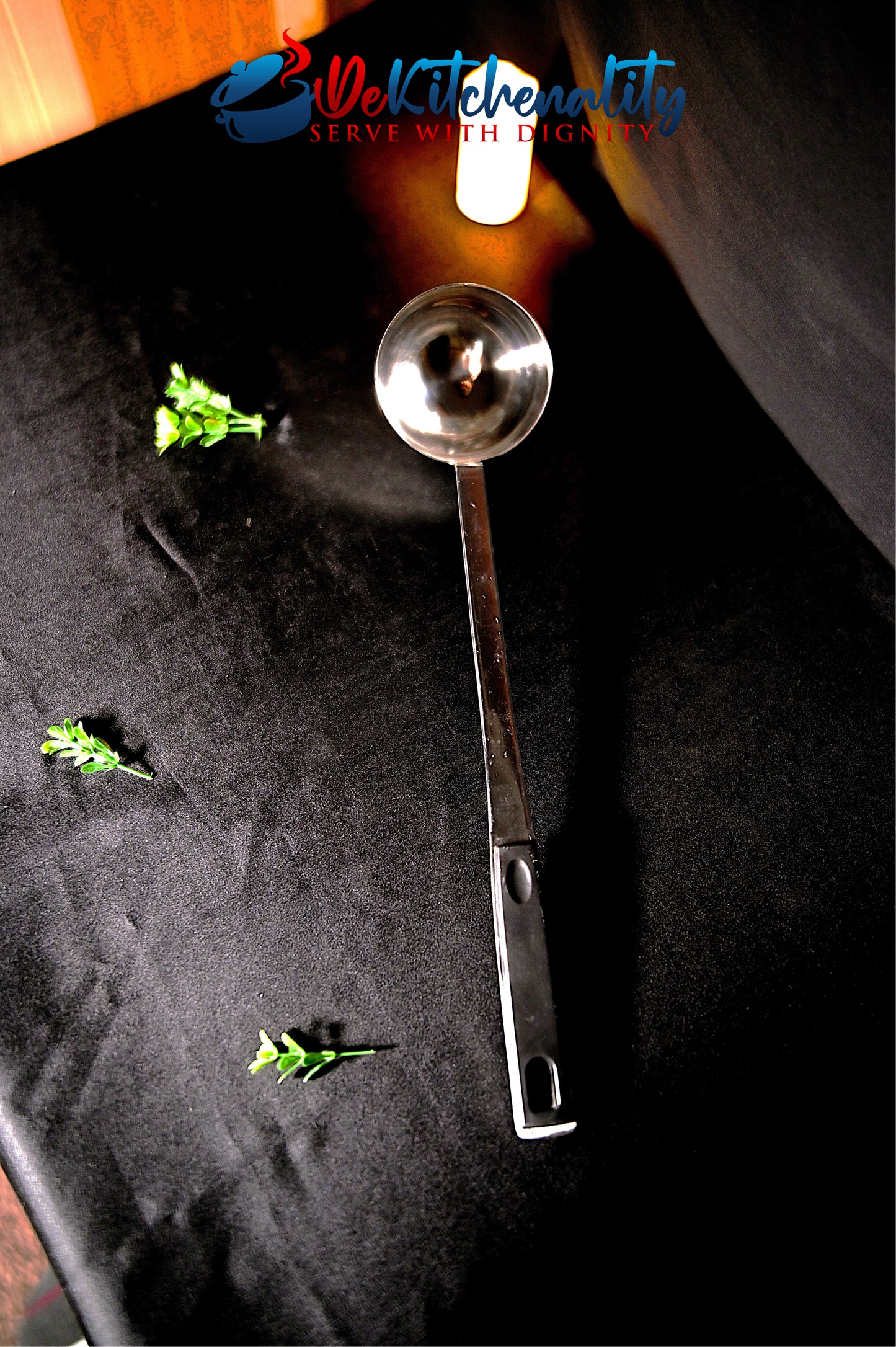 4-Piece Stainless Steel Cooking Spoon Set – Black Handle Durable Kitchen Set
